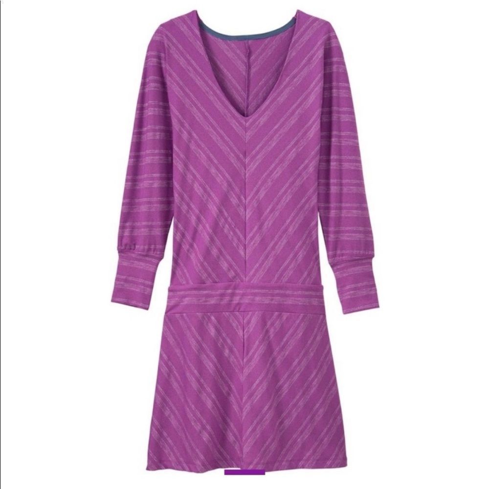 Athleta Sparklelust purple & silver striped dress XS